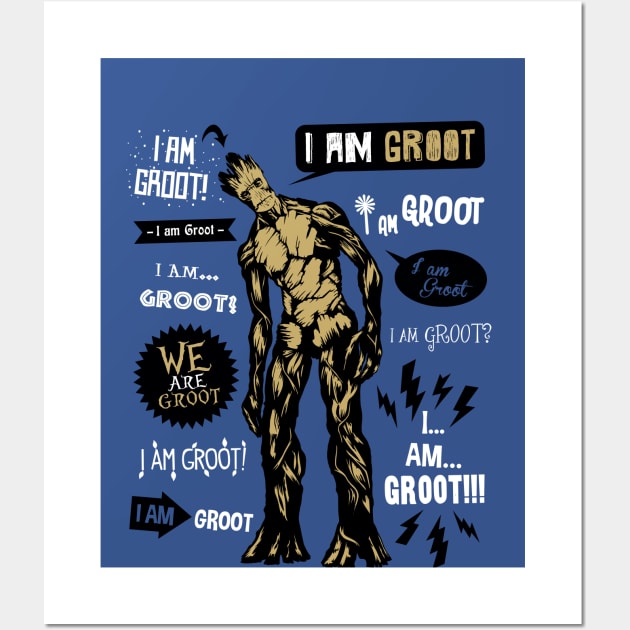 Groot Famous Quotes Wall Art by Olipop